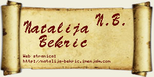 Natalija Bekrić vizit kartica